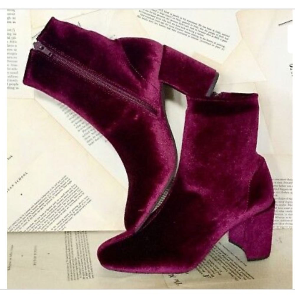 Jeffrey Campbell velvet booties